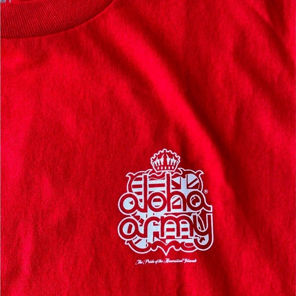 Men’s Red Aloha Army Short Sleeve T-Shirt size M - Picture 5 of 5